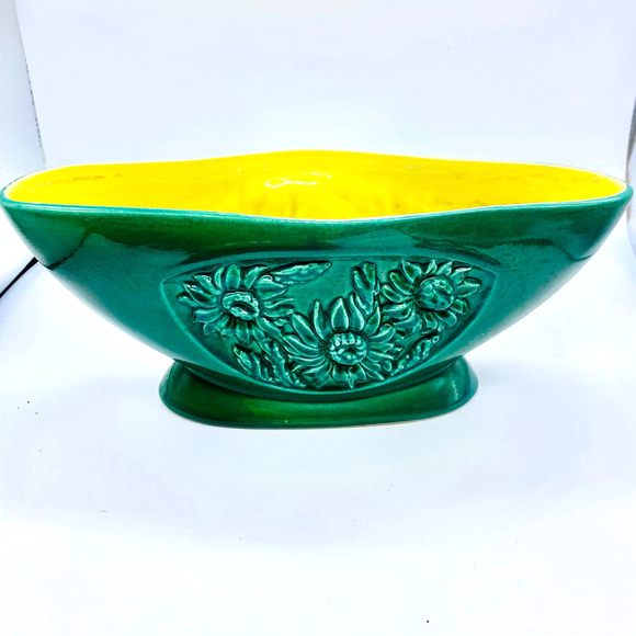 Red Wing B2016 Tropicana Belle Kogan Green /Yellow Embossed Sunflower Planter - Picture 5 of 12